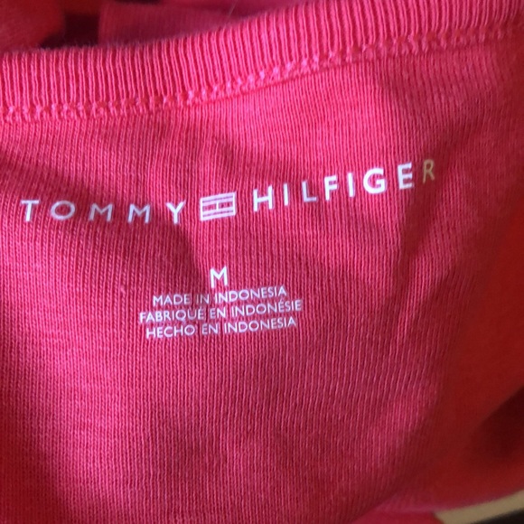 Women’s Shirt Top Tommy Hilfiger Orange Short Sleeve Crew Neck Shirt Size Medium - Picture 9 of 10